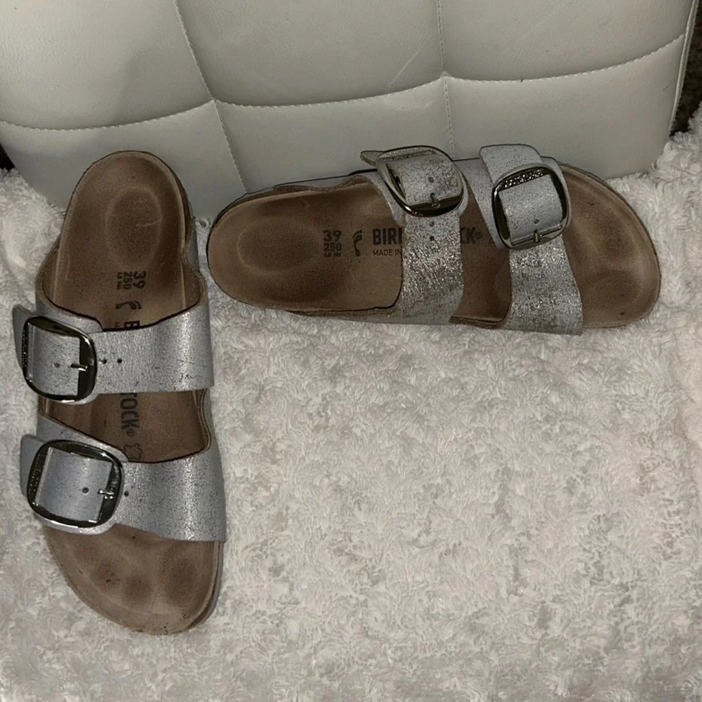 Birkenstock Metallic Gray Sandals - Picture 2 of 9